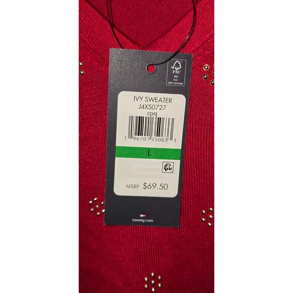 NWT Tommy Hilfiger Ivy Sweater Red Size Large - Picture 5 of 8
